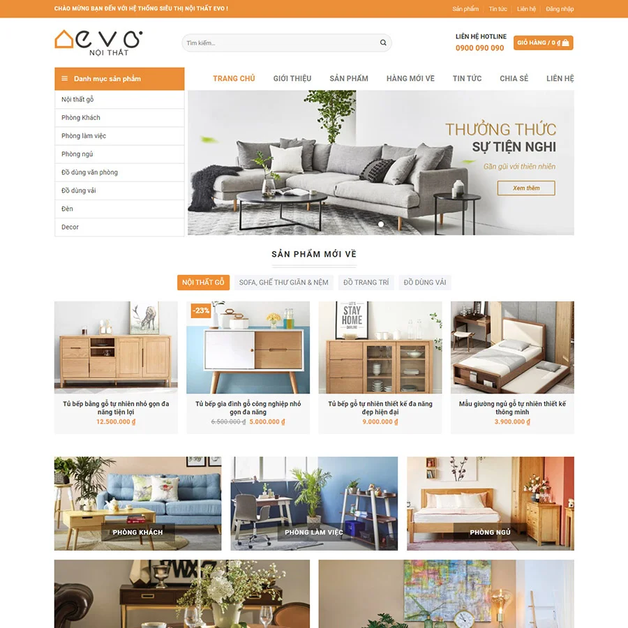 Mẫu web nội thất Kiến An