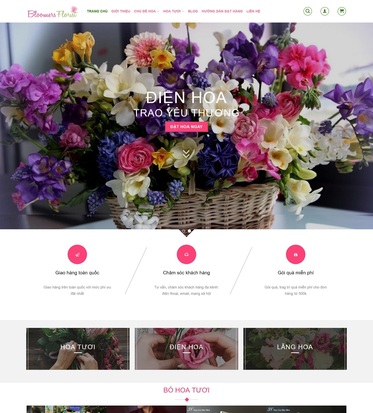 Mẫu web bán hoa tươi Hải Phòng