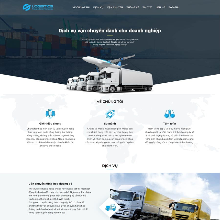 Mẫu web công ty vận tải Hải Phòng